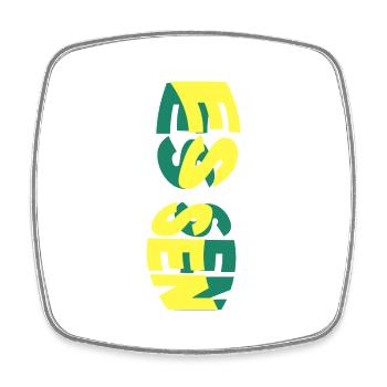Essen Deutschland Stadt Skyline Schrift Bunt - Viereckiger Kühlschrankmagnet - Weiß - Vorne