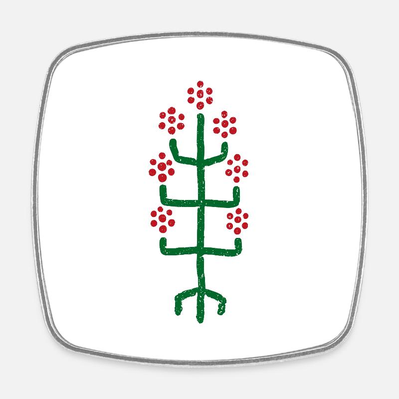 Flower Minimal - Square fridge magnet - white