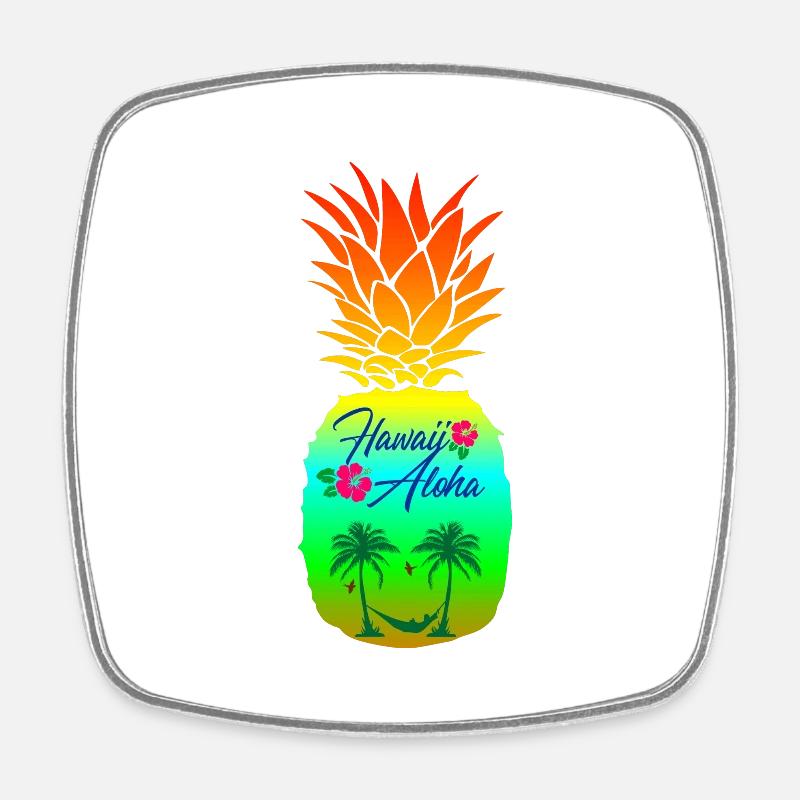ananas - Magnet carré - blanc