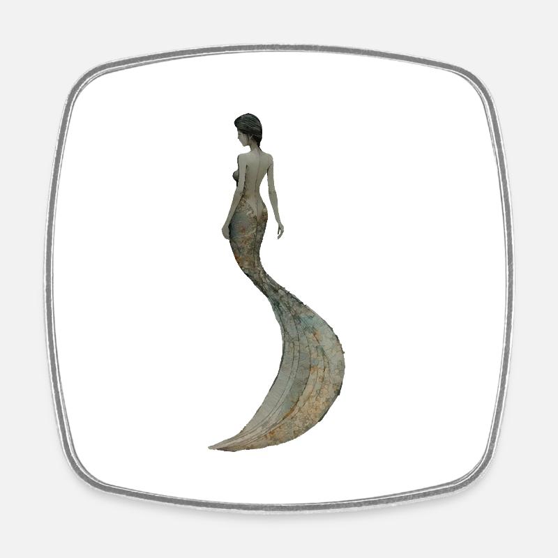 Mystical Mermaid - Square fridge magnet - white