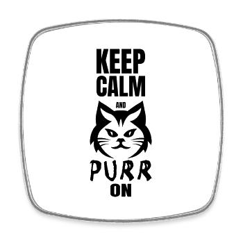 KEEP CALM AND PURR ON - Square fridge magnet - white - Front