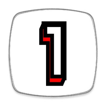 1. 1 YEAR. 1ST ANNIVERSARY. BIRTHDAY 1 YEAR - Square fridge magnet - white - Front