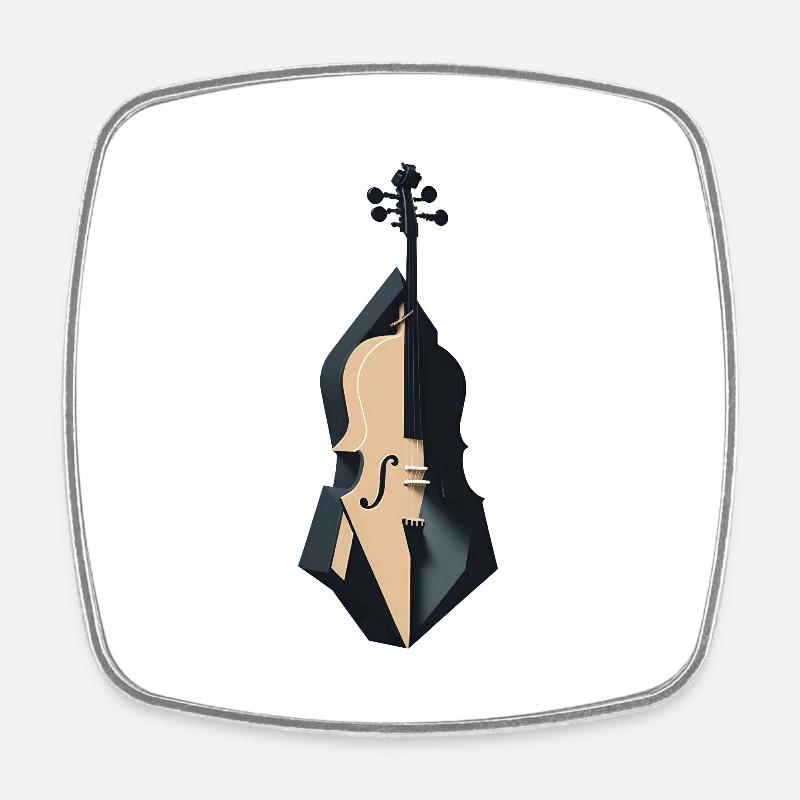 Violoncelle géométrique - Magnet carré - blanc