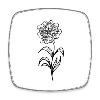 blume - Viereckiger Kühlschrankmagnet - Weiß - Vorne