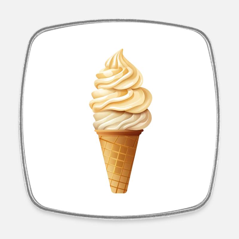 Ice cream - Square fridge magnet - white