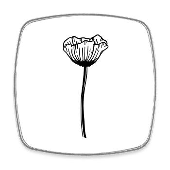 Mohn Blume - Viereckiger Kühlschrankmagnet - Weiß - Vorne