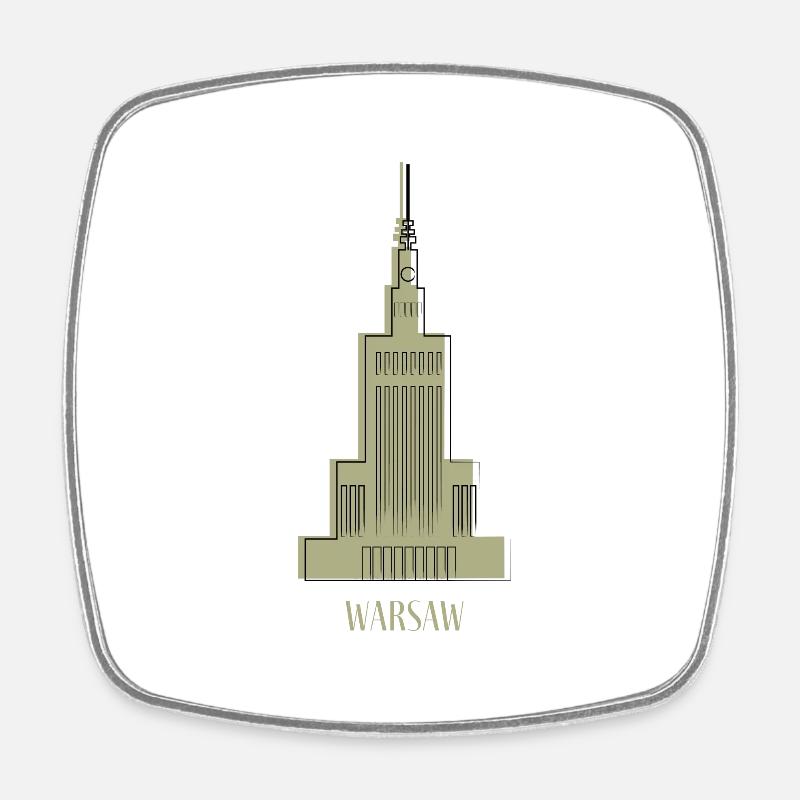 Warsaw - Square fridge magnet - white
