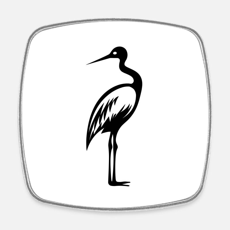 Simple petite cigogne - Magnet carré - blanc