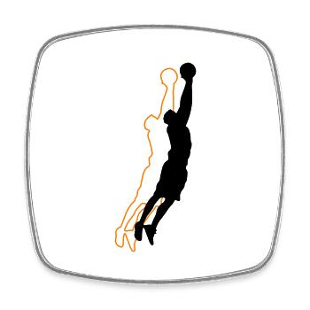 Basketballer Silhouette 2 - Square fridge magnet - white - Front