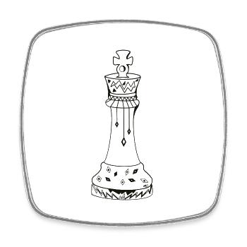 König - Viereckiger Kühlschrankmagnet - Weiß - Vorne