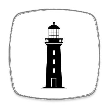 Lighthouse - Square fridge magnet - white - Front