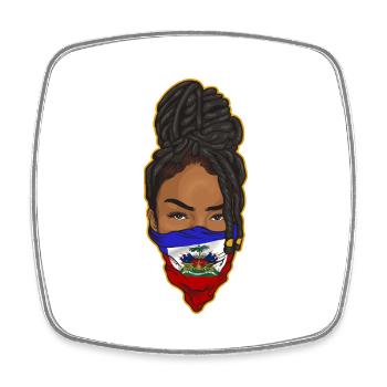 Haïti Drapeau Haïtien Femme Princesse I Cadeau - Magnet carré - blanc - Devant