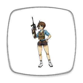 Gun Girl - Sexy - Square fridge magnet - white - Front