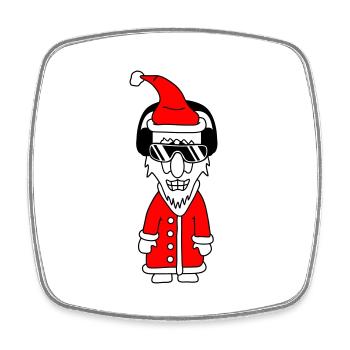 Fête Père Noël Cool Noël Hiver Musique - Magnet carré - blanc - Devant
