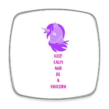 unicorn keep calm - Viereckiger Kühlschrankmagnet - Weiß - Vorne