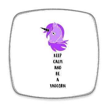 unicorn keep calm - Viereckiger Kühlschrankmagnet - Weiß - Vorne