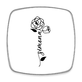 Simona Nom Prénom Nom Fleur - Magnet carré - blanc - Devant