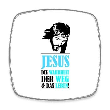 Jesus Die Wahrheit der Weg und das Leben - Viereckiger Kühlschrankmagnet - Weiß - Vorne