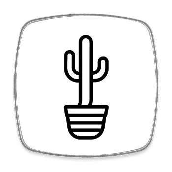 Cactus - Square fridge magnet - white - Front