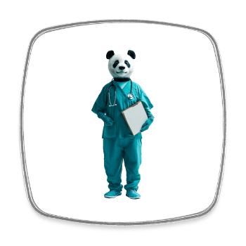 Panda - Viereckiger Kühlschrankmagnet - Weiß - Vorne