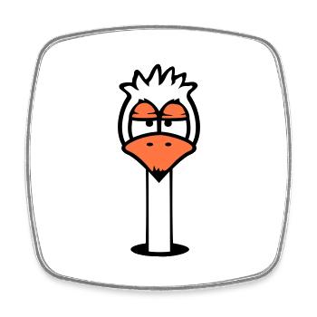 Bird Ground Hole Annoyed Tired Angry Frustrated - Square fridge magnet - white - Front