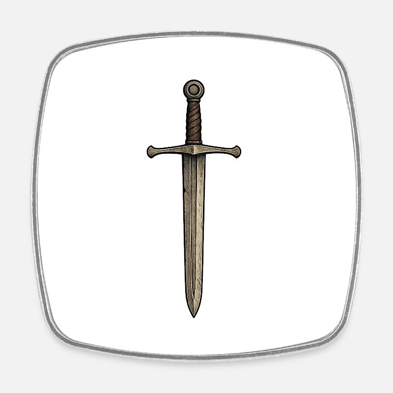 Épée du Moyen Âge - Magnet carré - blanc