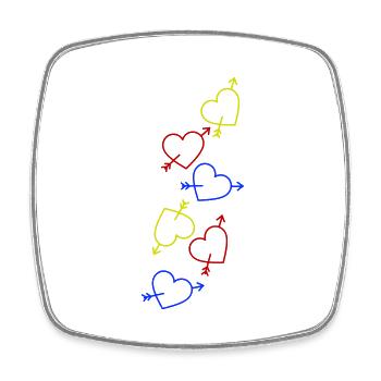 Hearts Colorful Heart - Square fridge magnet - white - Front