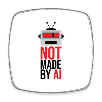 Not made by AI - Viereckiger Kühlschrankmagnet - Weiß - Vorne