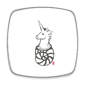 Unicorn-The Hermit - Square fridge magnet - white - Front
