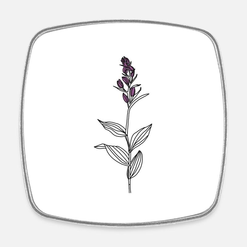 Blume Waldvögelein - Viereckiger Kühlschrankmagnet - Weiß