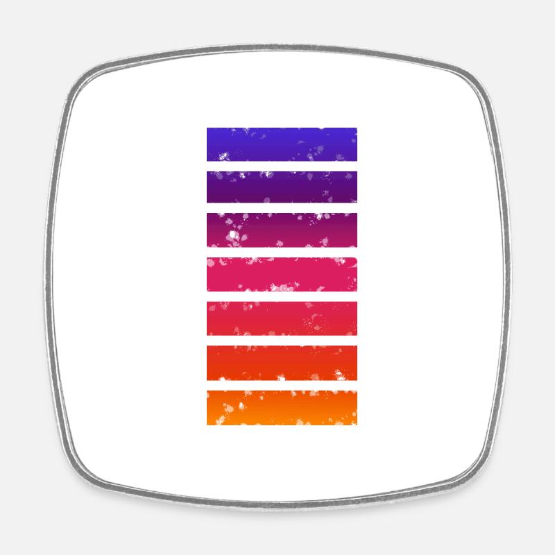 Barre multicolore - Magnet carré - blanc