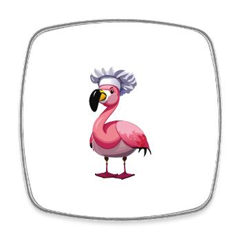 flamingo koch - Viereckiger Kühlschrankmagnet - Weiß - Vorne