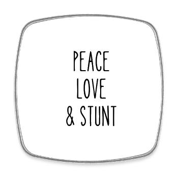 peace love stunt - Square fridge magnet - white - Front