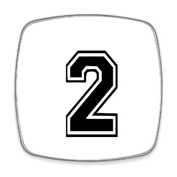 2 - Square fridge magnet - white - Front