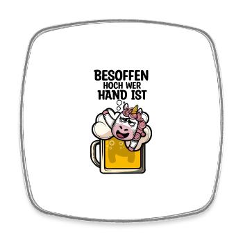 Besoffen Hoch, wer Hand ist Saufen Witziges Party - Viereckiger Kühlschrankmagnet - Weiß - Vorne