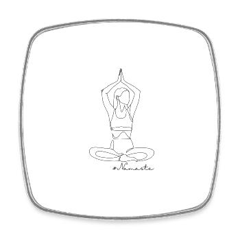 Namaste, Frau, Yoga - Viereckiger Kühlschrankmagnet - Weiß - Vorne
