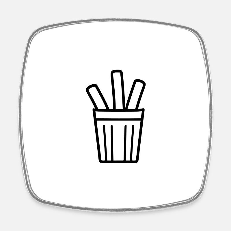 Frites - Magnet carré - blanc