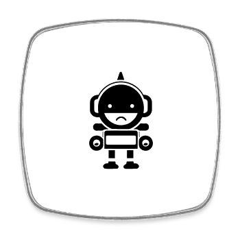 Petit robot - Magnet carré - blanc - Devant