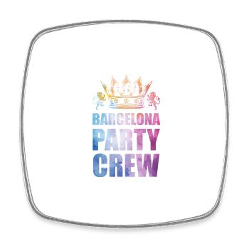 Barcelona Party Crew Spruch - Viereckiger Kühlschrankmagnet - Weiß - Vorne