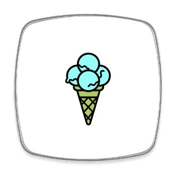 Eicreme Eis Lecker - Viereckiger Kühlschrankmagnet - Weiß - Vorne