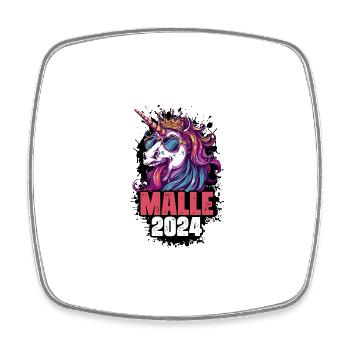 Malle 2024 Einhorn - Viereckiger Kühlschrankmagnet - Weiß - Vorne
