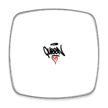 Queen Heart Graffiti - Square fridge magnet - white - Front