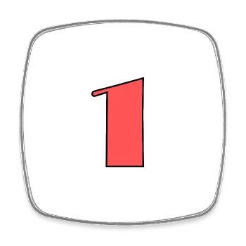 1. 1 AN. 1er ANNIVERSAIRE. ANNIVERSAIRE 1 AN - Magnet carré - blanc - Devant