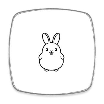 Funny bunny Easter - Square fridge magnet - white - Front