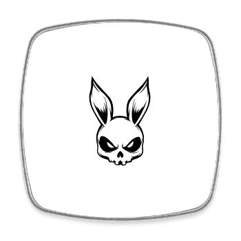Crâne de squelette de lapin - Magnet carré - blanc - Devant