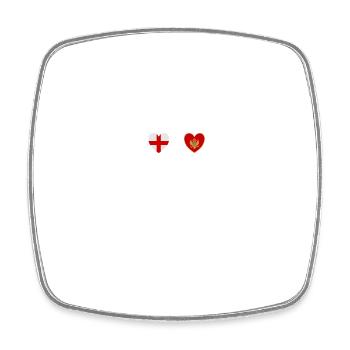 England and Montenegro Montenegrin flag - Square fridge magnet - white - Front