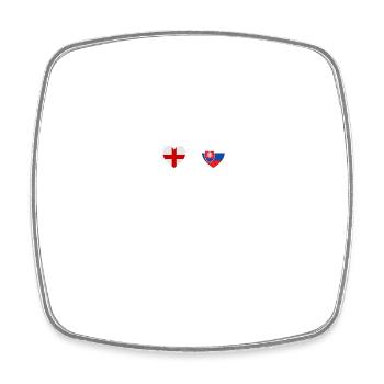England and Slovakia Slovak flag flags - Square fridge magnet - white - Front