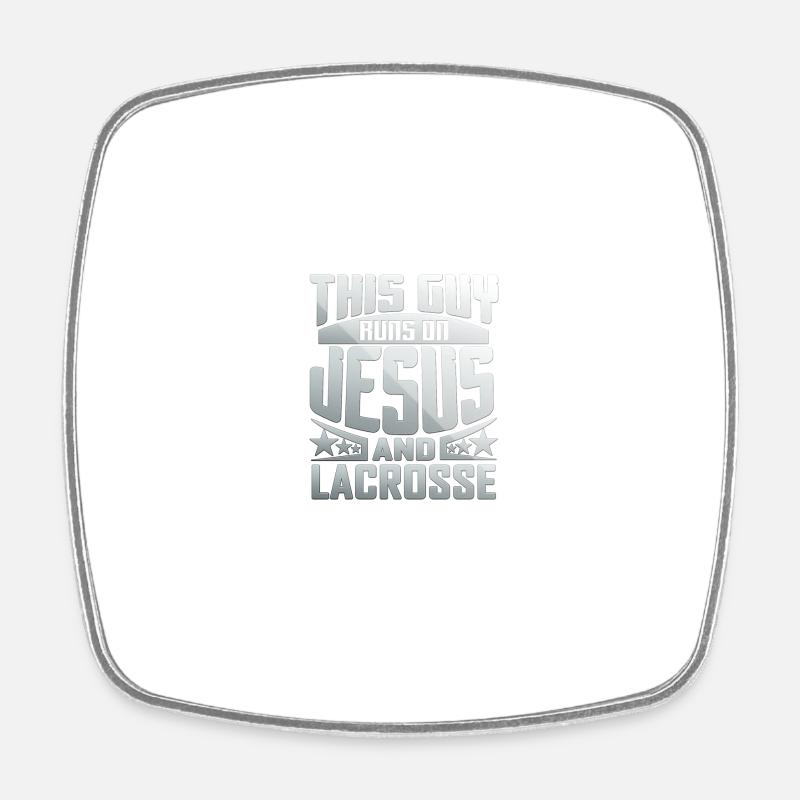 Ce type court sur Jésus et la crosse - Magnet carré - blanc