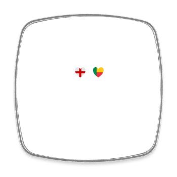 England and Benin Beninese flag flags - Square fridge magnet - white - Front