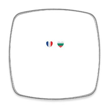 France et Bulgarie Drapeau bulgare Drapeaux - Magnet carré - blanc - Devant